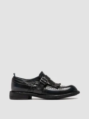 RUGGED 111 - Navy Leather Monk Shoes Sleek Sharp Look