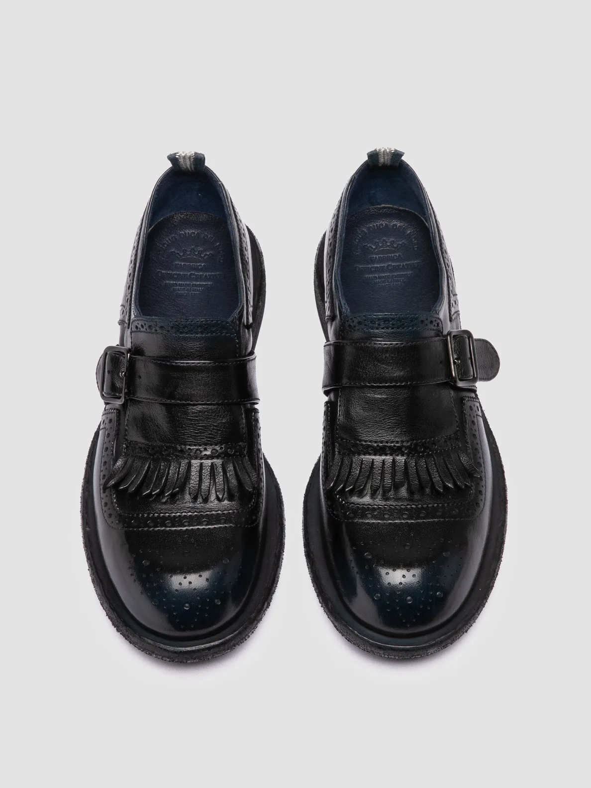 RUGGED 111 - Navy Leather Monk Shoes play time