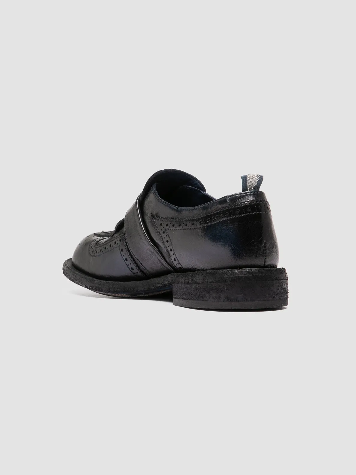RUGGED 111 - Navy Leather Monk Shoes work commute