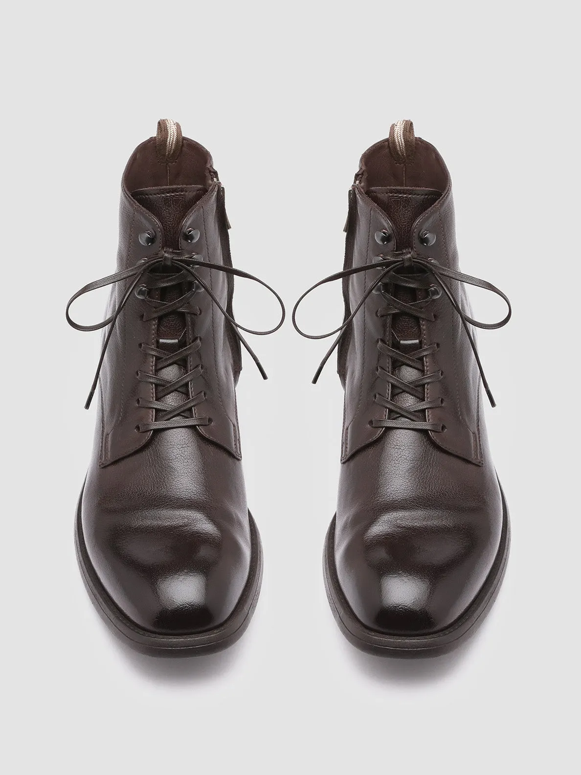 CHRONICLE 004 - Brown Leather Ankle Boots Motion Support Night Run