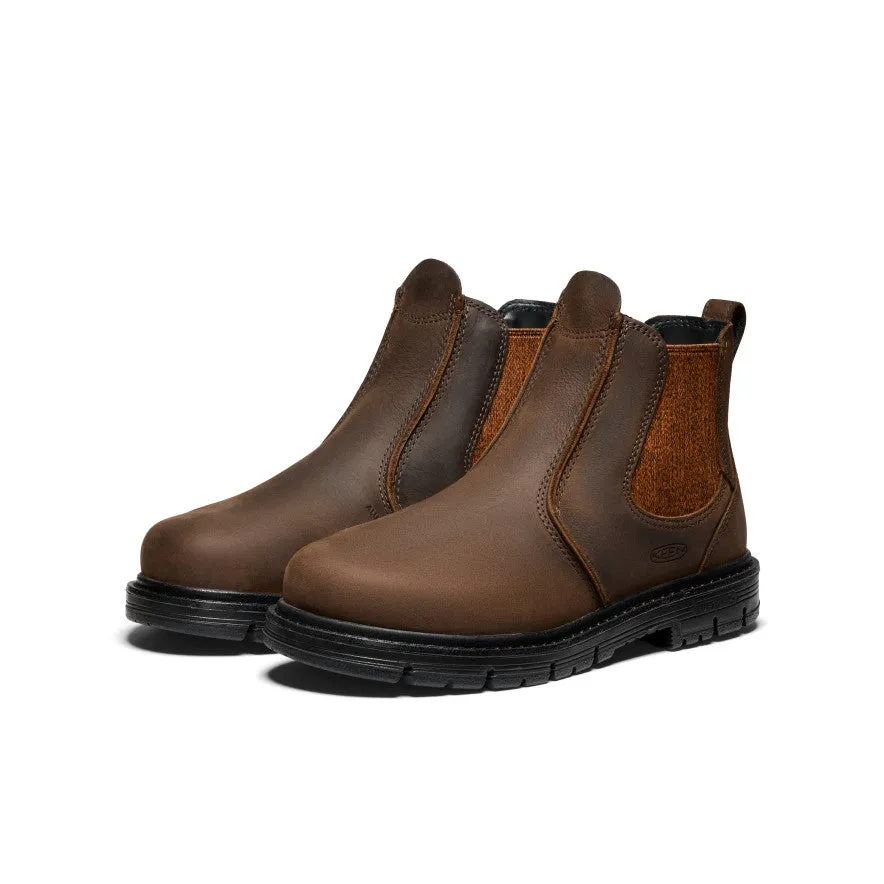 Subtle Lines Women's San Jose Chelsea 90?? Heel Boot (Aluminum Toe)  |  Cascade Brown/Black