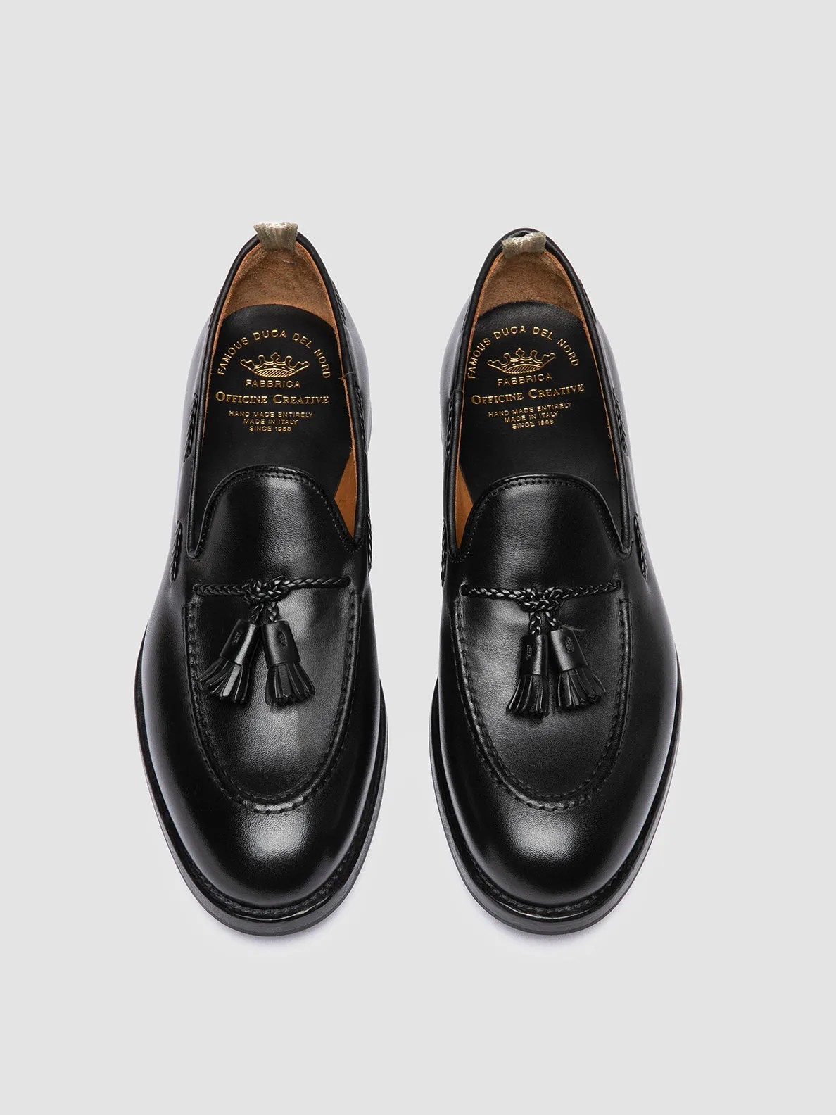 Daily Steps Versatile lining IVIES 002 - Black Leather Tassel Loafers
