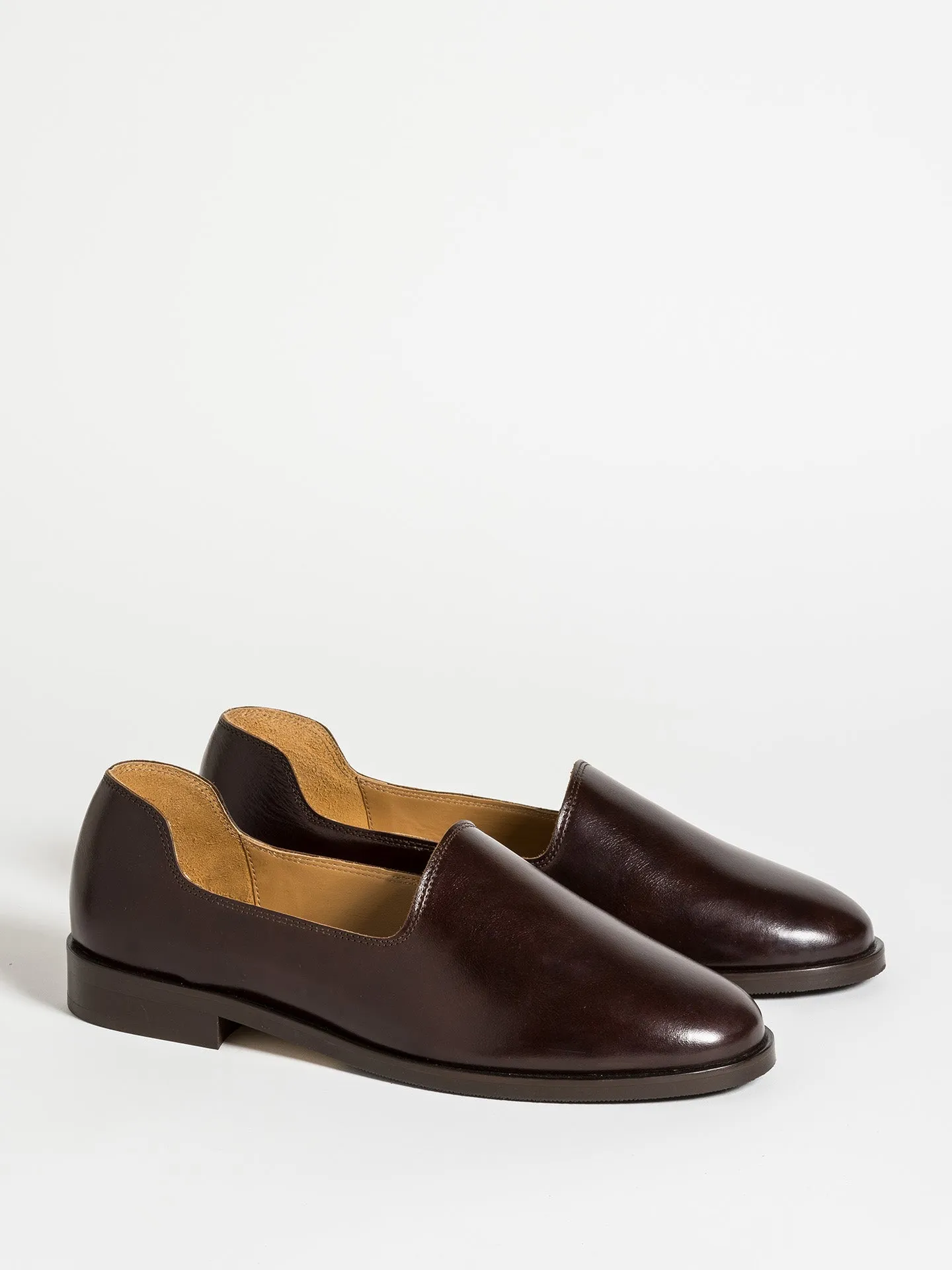 Breathable Lining Step Grip SLIM DARK BROWN LEATHER