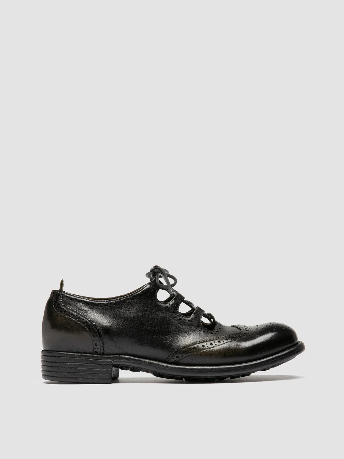 Weekend Ready Shoes CALIXTE 084 - Green Leather Oxford Shoes