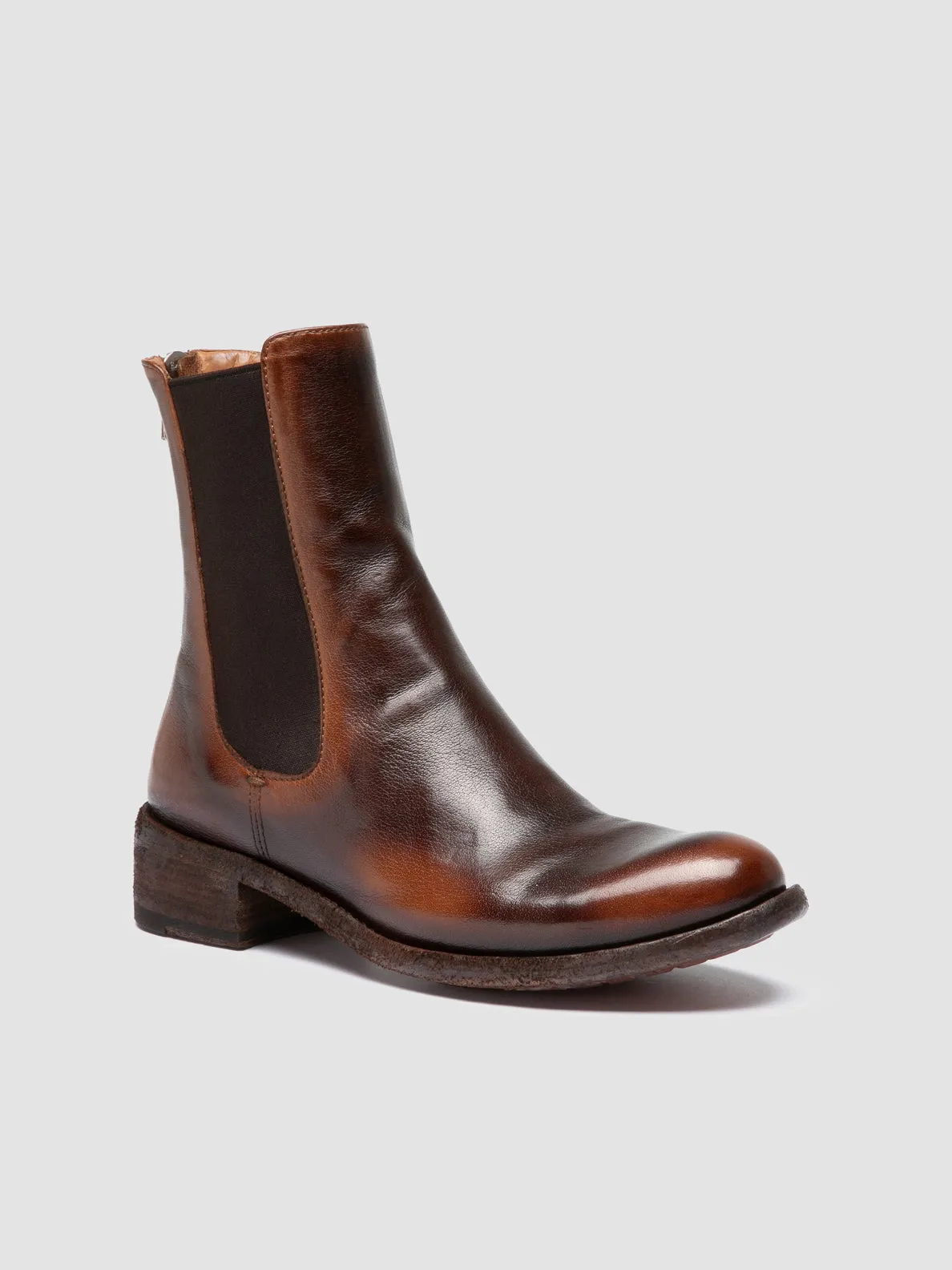 Trail Walk Youth Pick LISON 017 - Brown Leather Chelsea Boots
