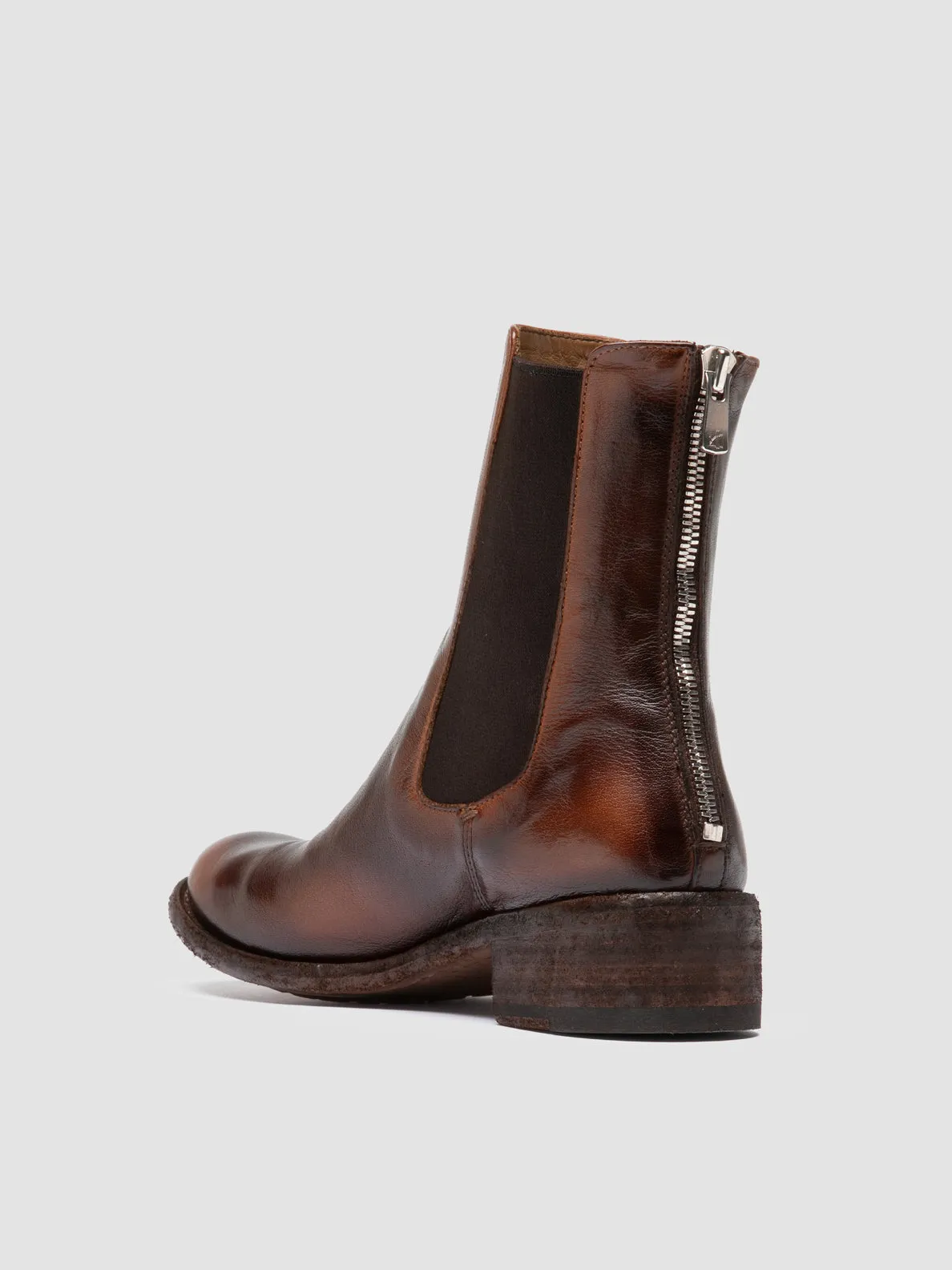 LISON 017 - Brown Leather Chelsea Boots Oasis Run Soft Sole