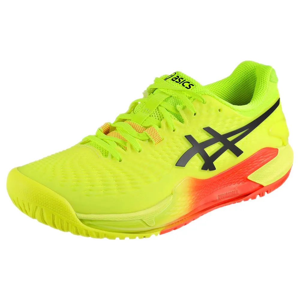 Elastic Fit Impact Resistant Asics Women's Gel-Resolution 9 - Paris - Safety Yellow/Black