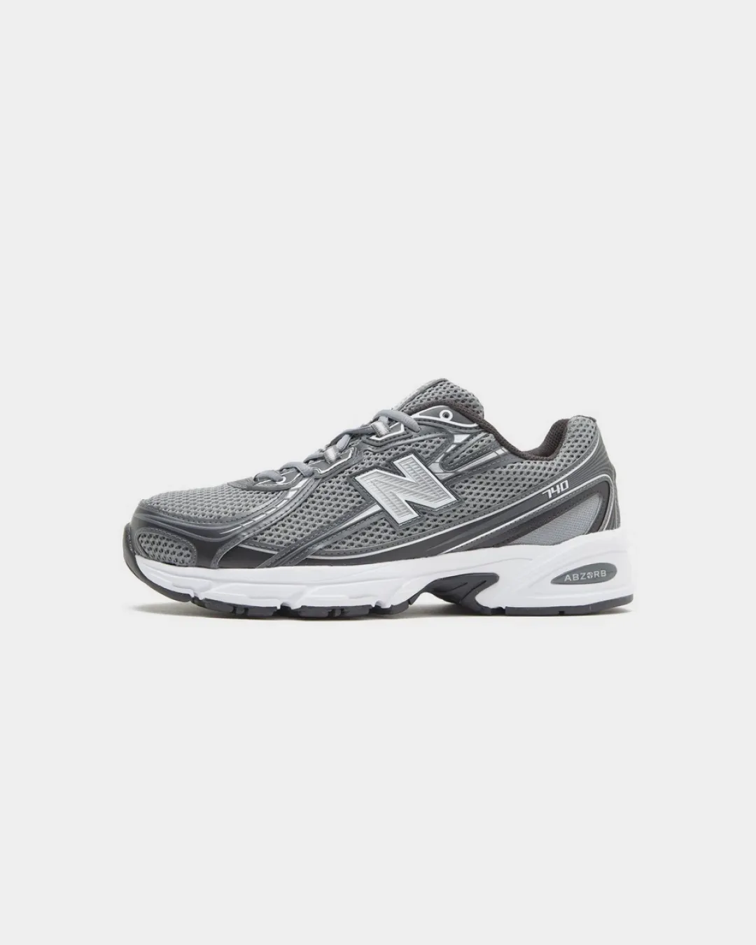 New Balance 740 in Dark Grey and Silver packable shoes