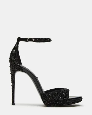 WILEY BLACK RHINESTONES Lace-Up Heels Chunky Heels