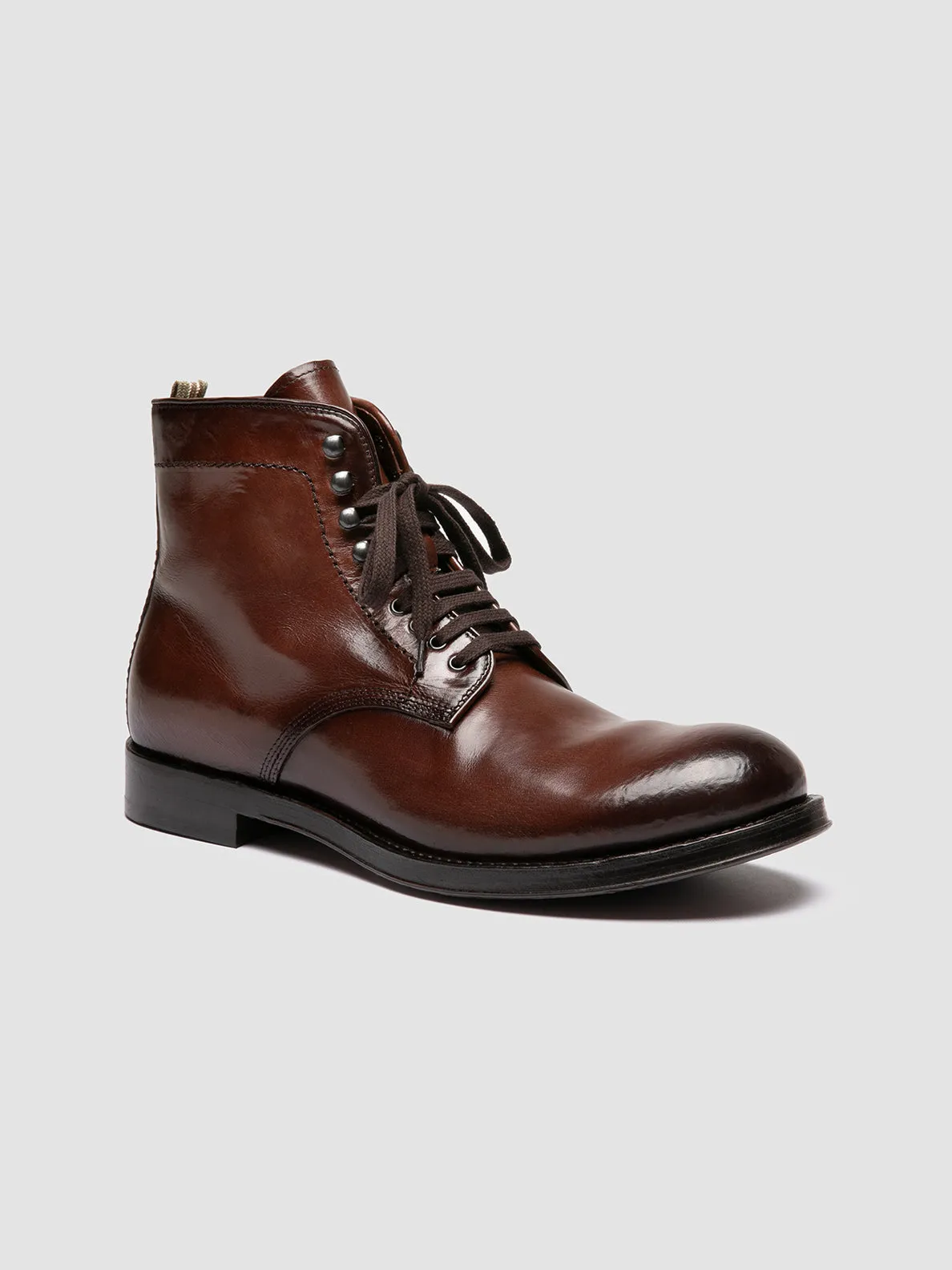 ADMIRAL 004 - Brown Leather Lace-up Boots Cushioned ride