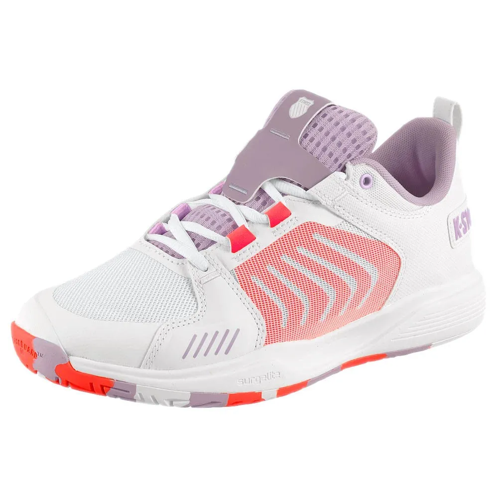 K-Swiss Women's Ultrashot Team - White/Orchid Petal Modern Flair Quick Outfits