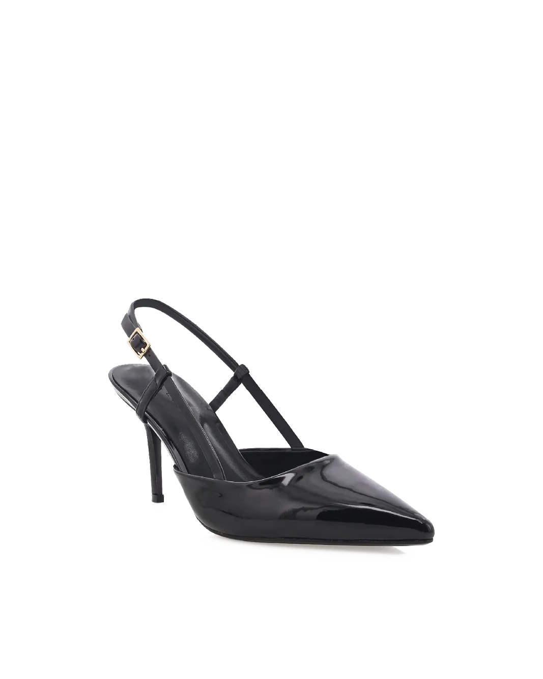 BETHANY - BLACK PATENT Romantic Heels Sleek Heeled Sandals