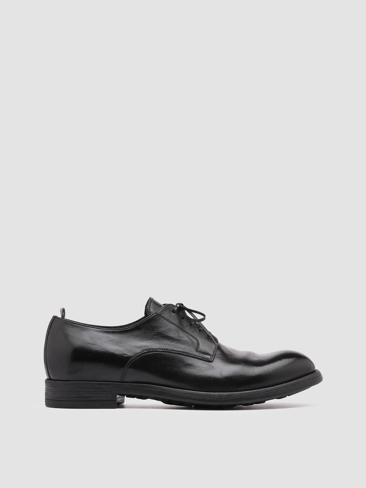 CHRONICLE 001 - Black Leather Derby Shoes Premium Finish Touch