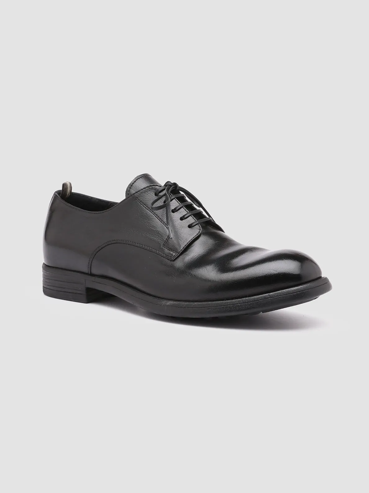 Detail Driven Sturdy Construction CHRONICLE 001 - Black Leather Derby Shoes