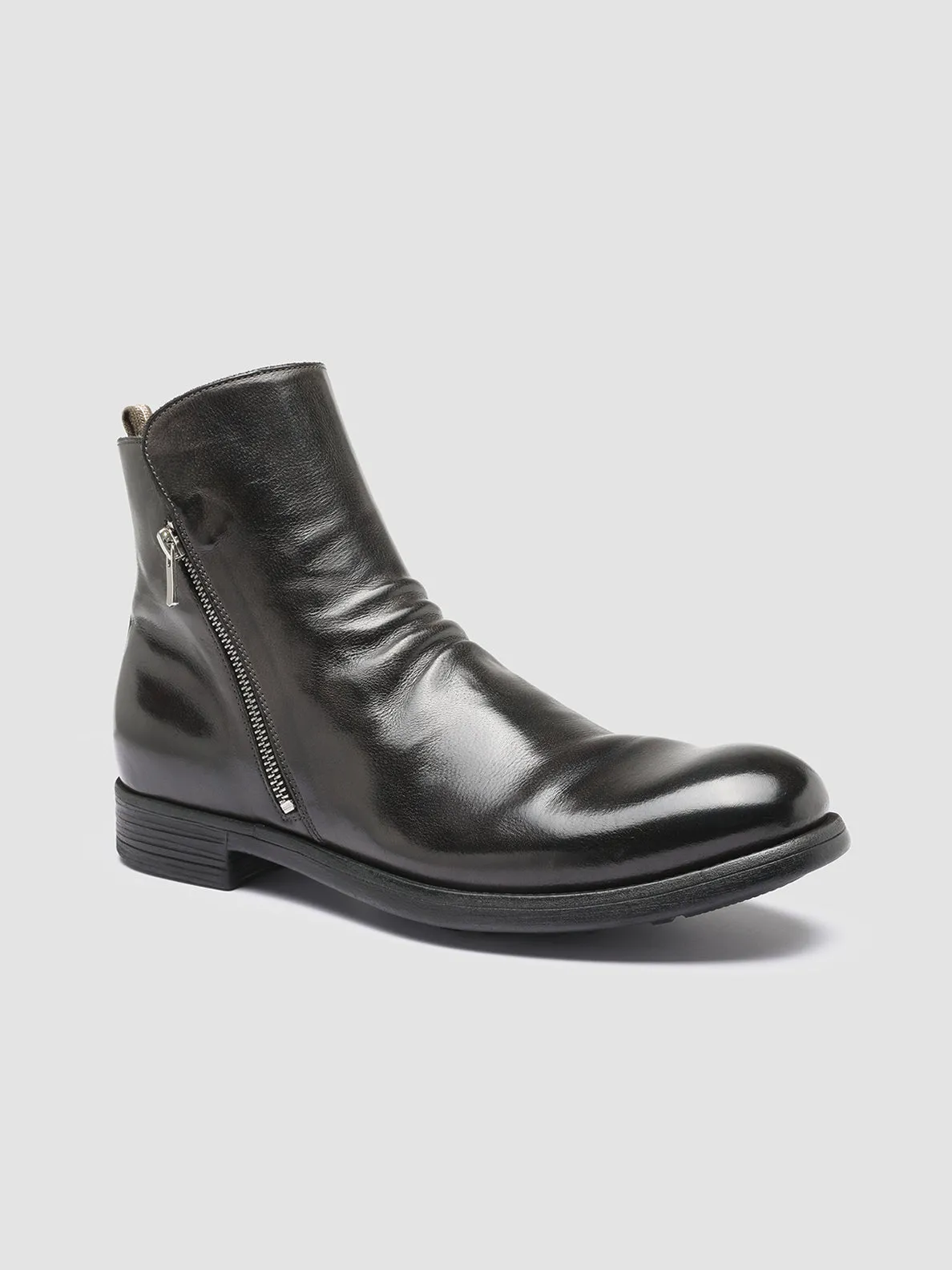 CHRONICLE 042 - Grey Leather Ankle Boots Ultimate Flex