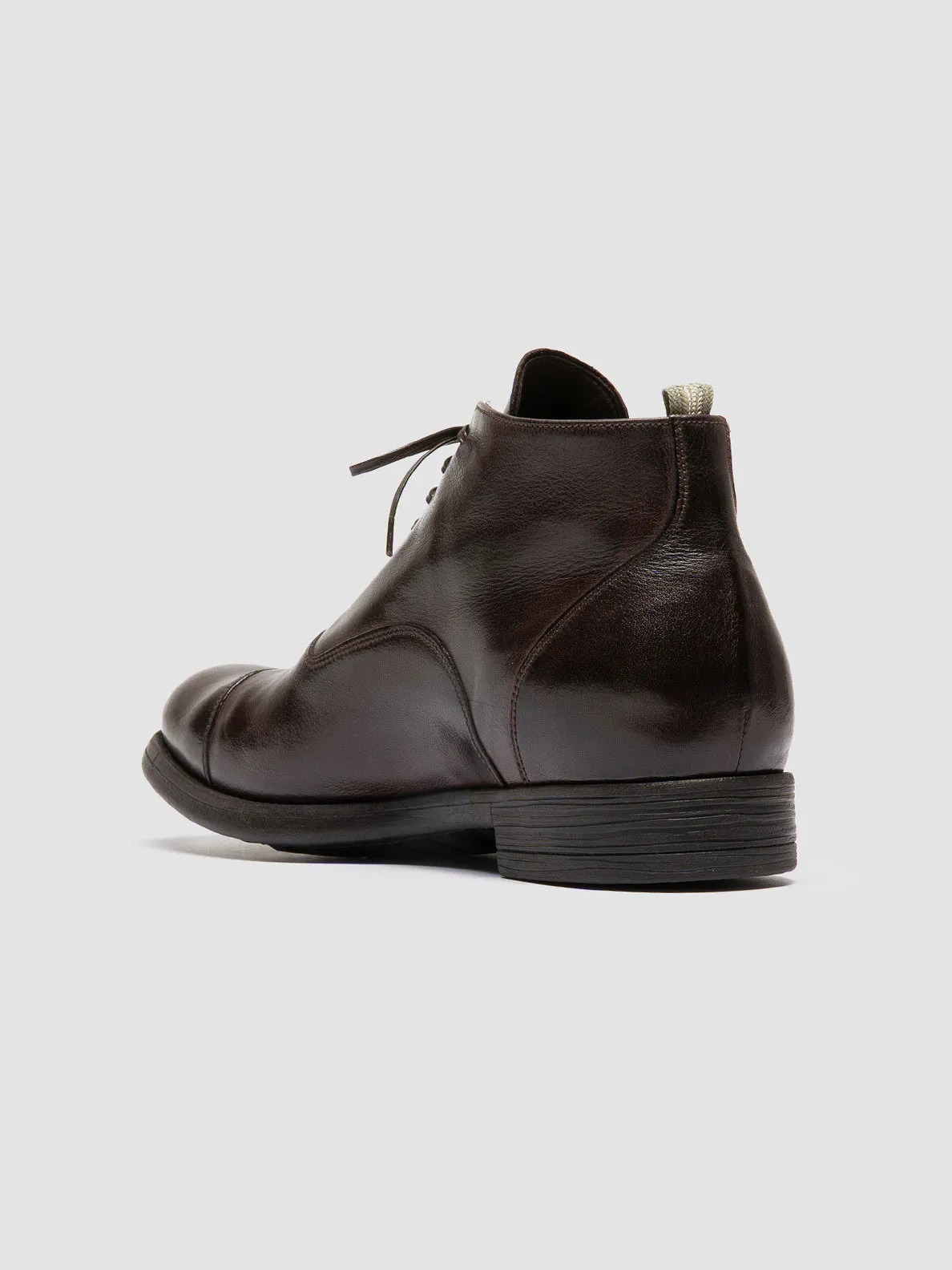 CHRONICLE 057 - Brown Leather Lace Up Boots Walk Ease