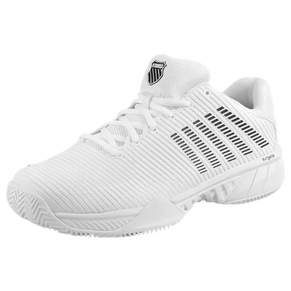 K-Swiss Men's Hypercourt Express 2 - Clay - White/Black Sleek Finish Padded chic