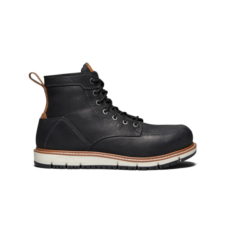 Comfortable to walk Rugged Comfort Men's San Jose 6" Boot (Aluminum Toe)  |  Black/Caramel Cafe
