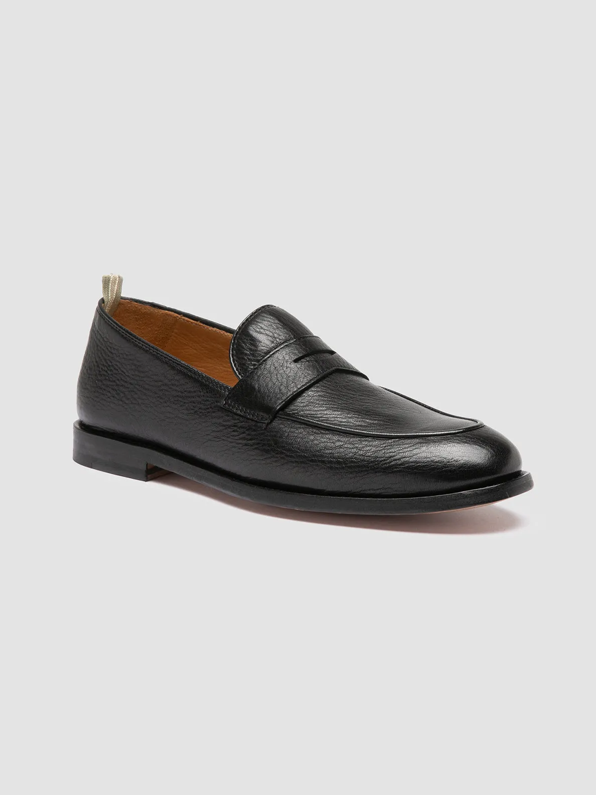 OPERA 001 - Black Leather Penny Loafers Tailored arch Full Coverage
