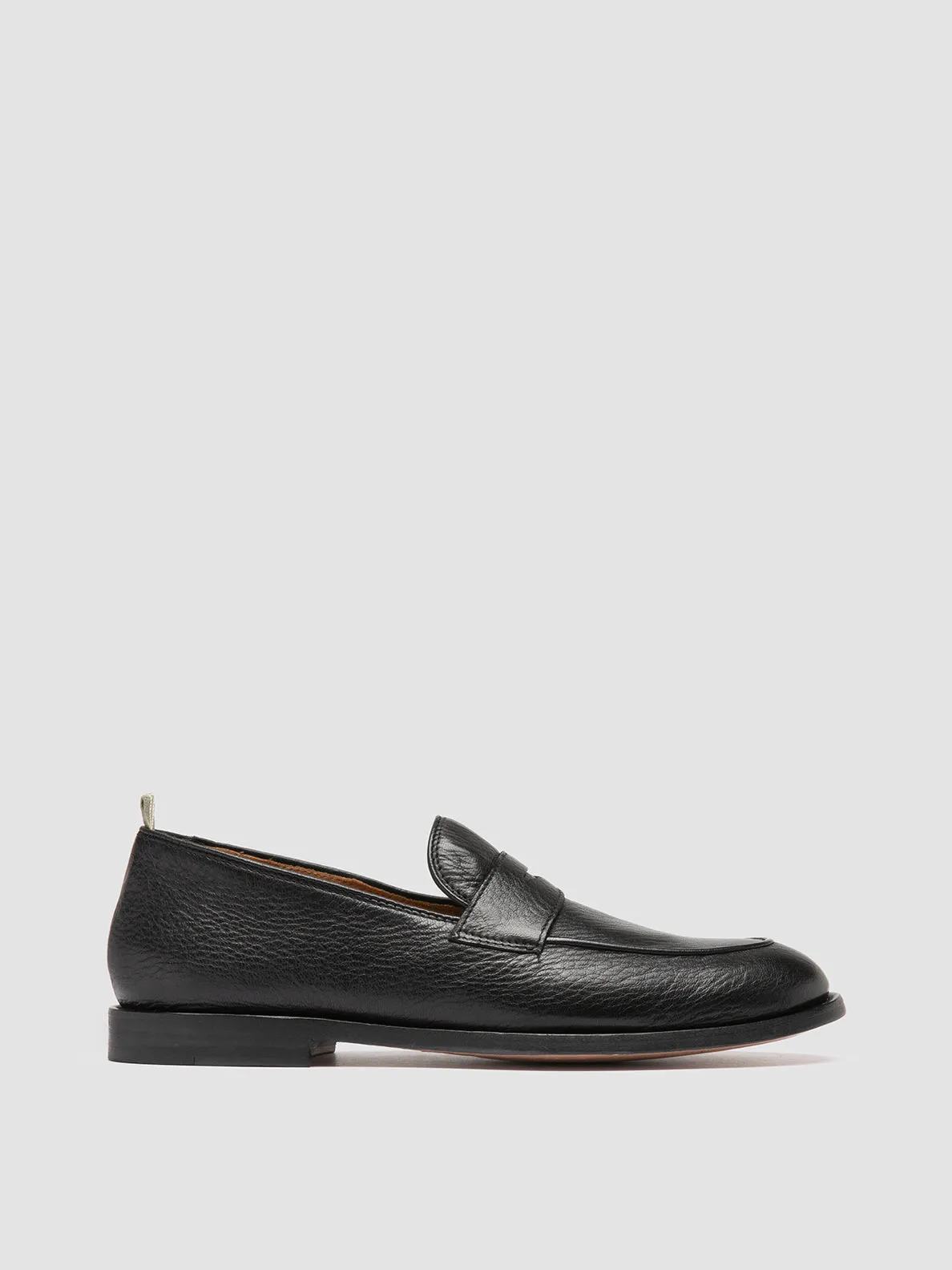 High Comfort Low Cushion OPERA 001 - Black Leather Penny Loafers