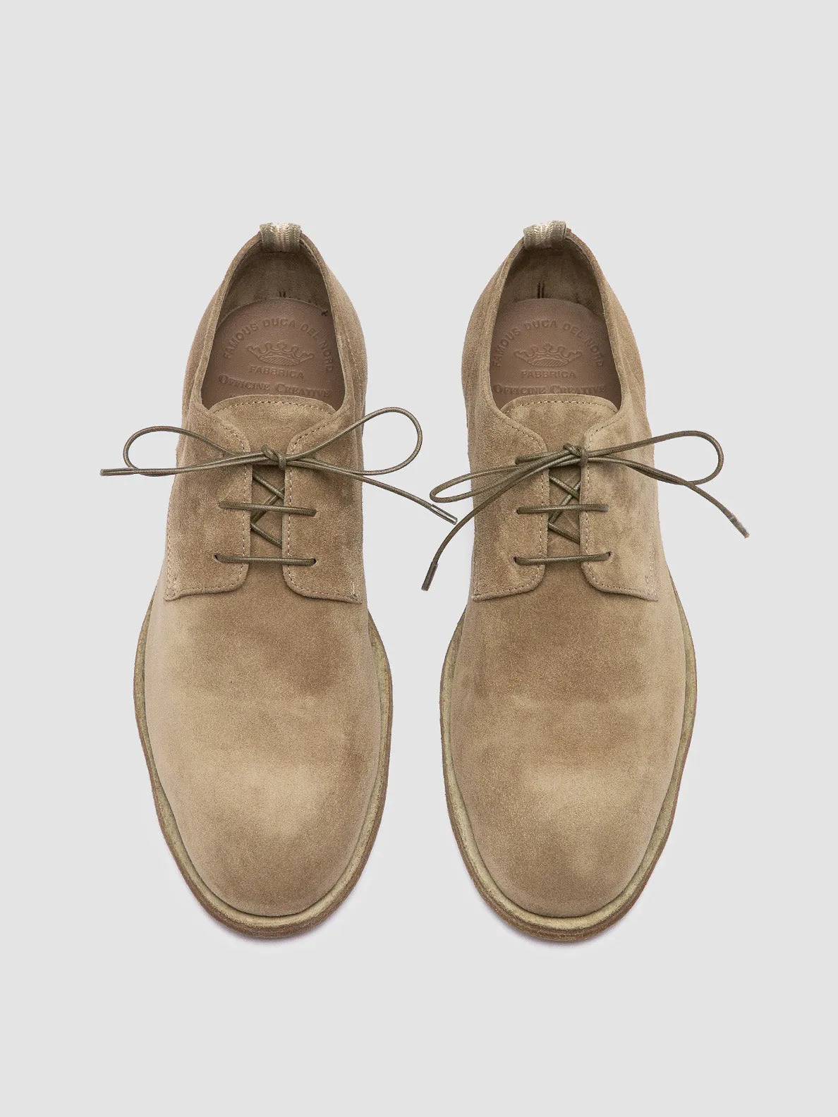 Responsive sole SOUND 002 - Taupe Suede Derby Shoes