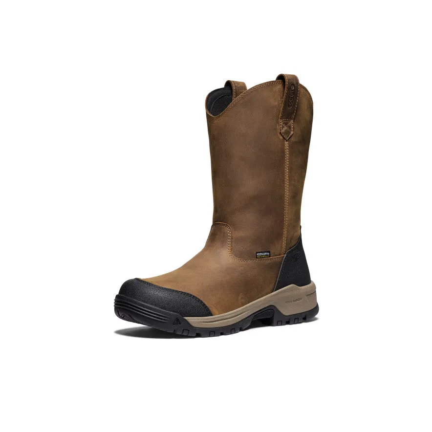 Weekend Adventure Comfort Edge Men's Evanston Pull-On Waterproof Boot (Soft Toe)  |  Bison/Black