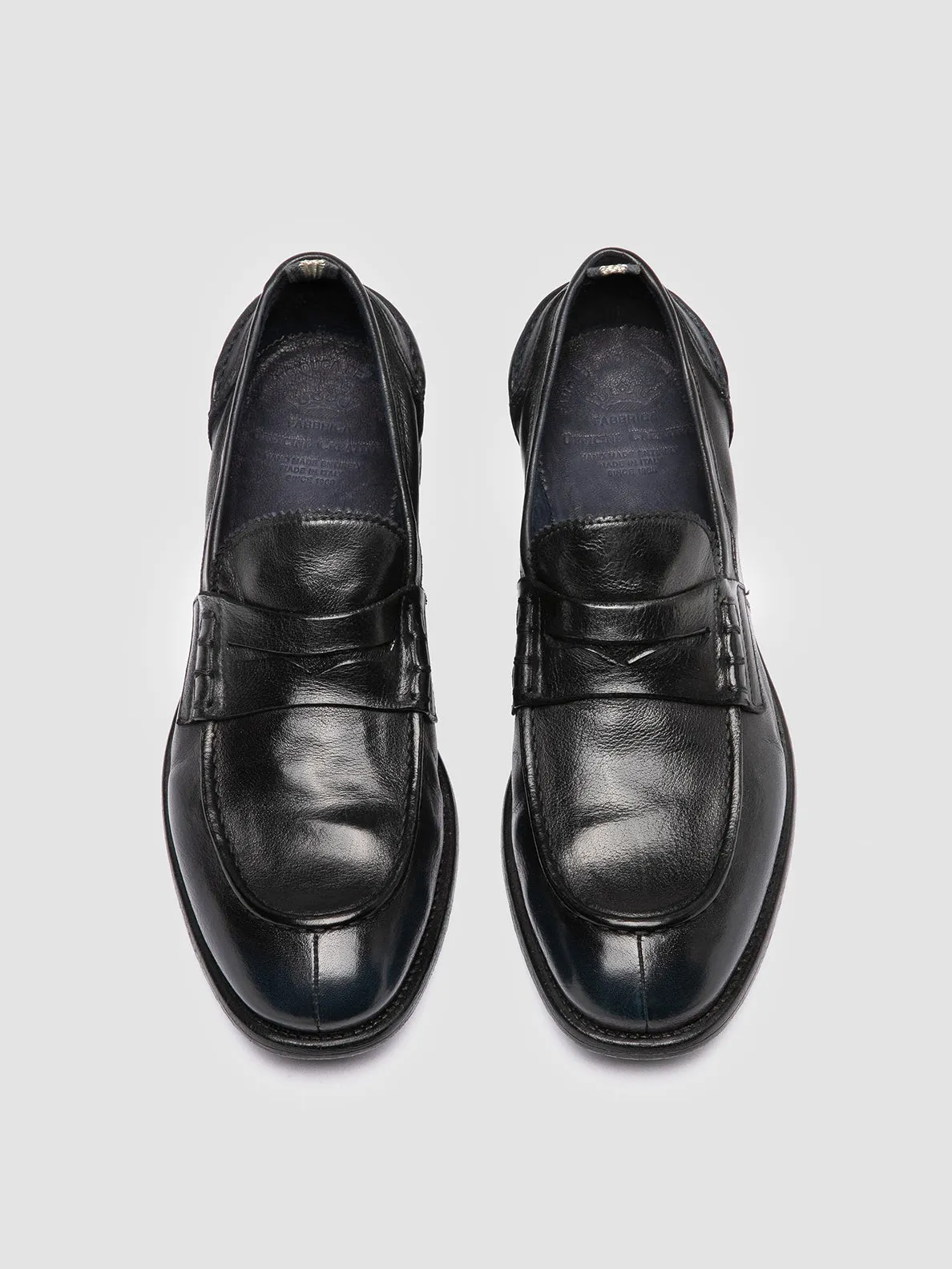 Training Ready Adjustable Laces CHRONICLE 144 - Navy Leather Penny Loafers