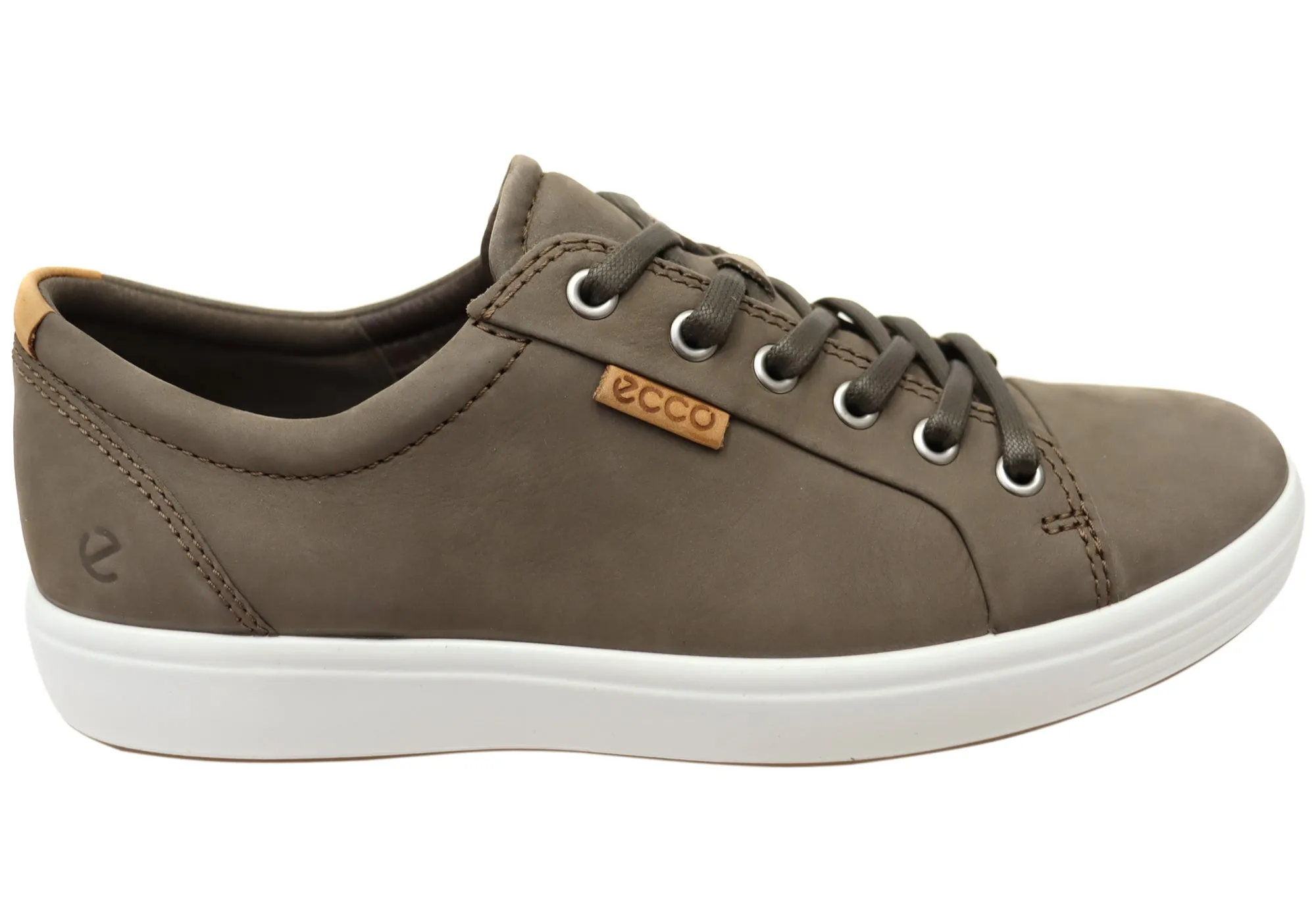 ECCO Mens Soft 7 Comfortable Leather Casual Lace Up Sneakers Shoes Street Run Elastic Sling
