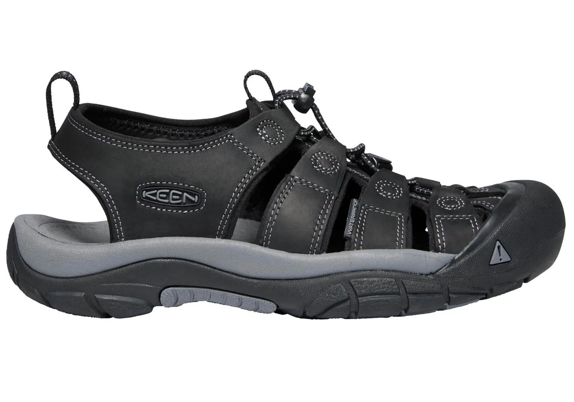 Pure Black Keen Newport Mens Comfortable Wide Fit Leather Sandals