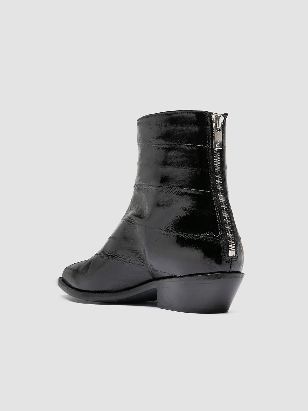 NOELIE DD 109 - Black Leather Zipped Boots Moon Jog