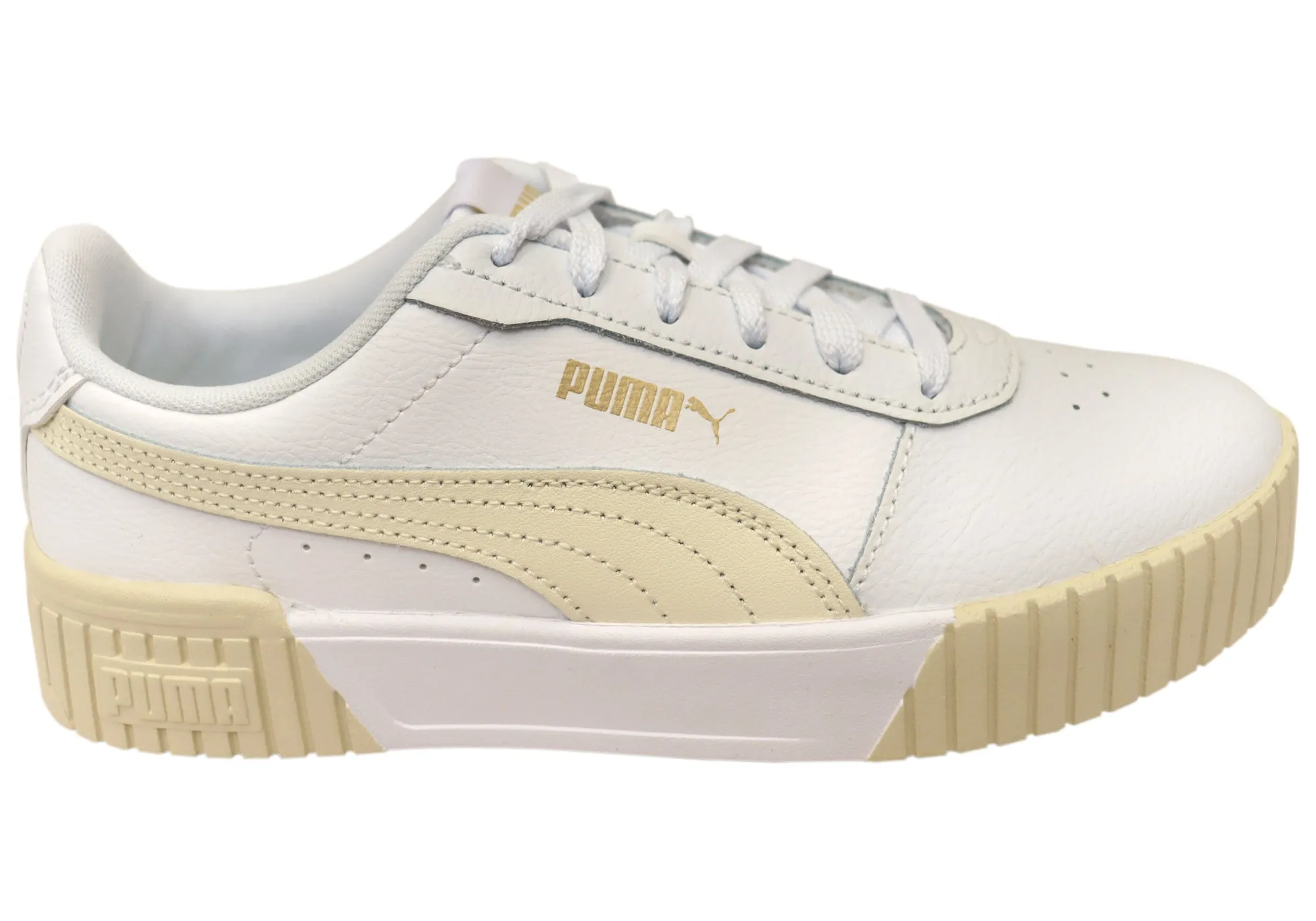 Fabric Upper Puma Womens Carina 2.0 Comfortable Lace Up Sneakers