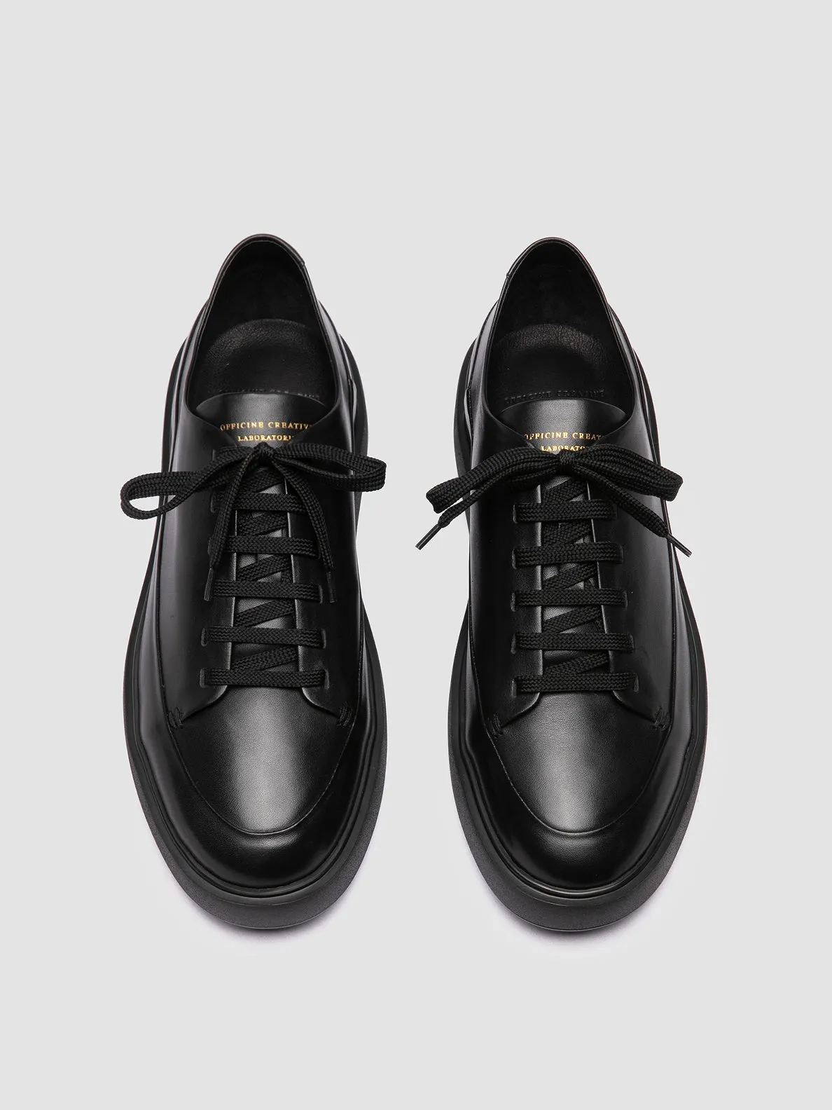 RELEASE 001 - Black Leather Sneakers Modern Casual