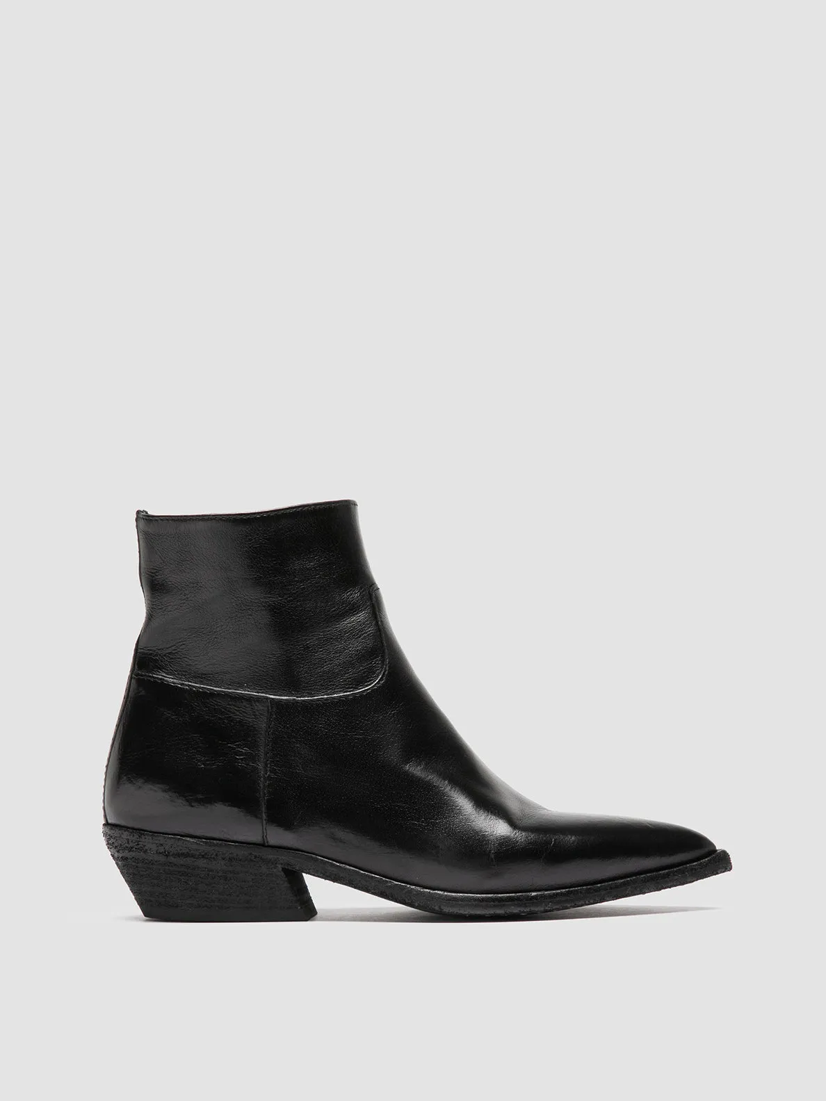 NOELIE DD 102 - Black Leather Zipped Boots Flex Step