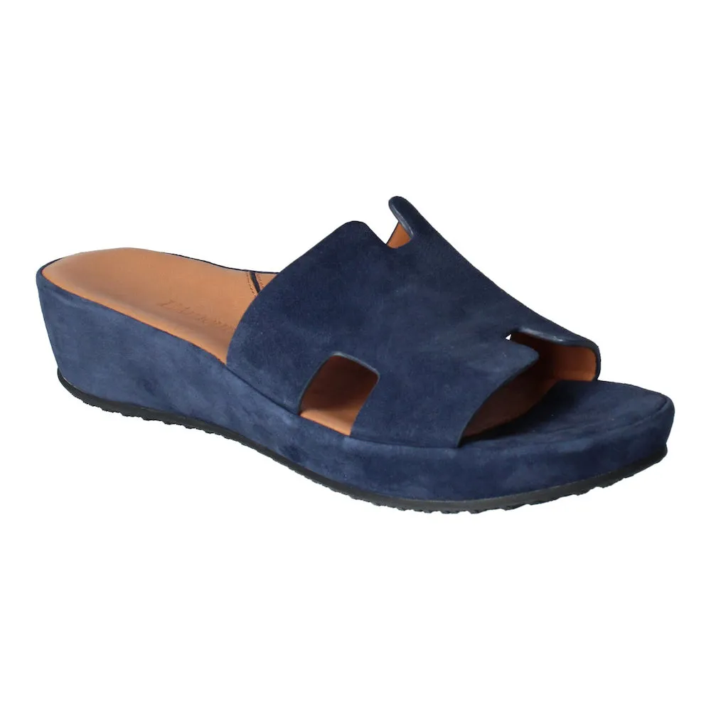 Catiana Slip on Sandal - Navy Kid Suede On Demand Comfort Designer Style