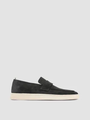 HERBIE 001 - Black Suede Penny Loafers Cushion Comfort
