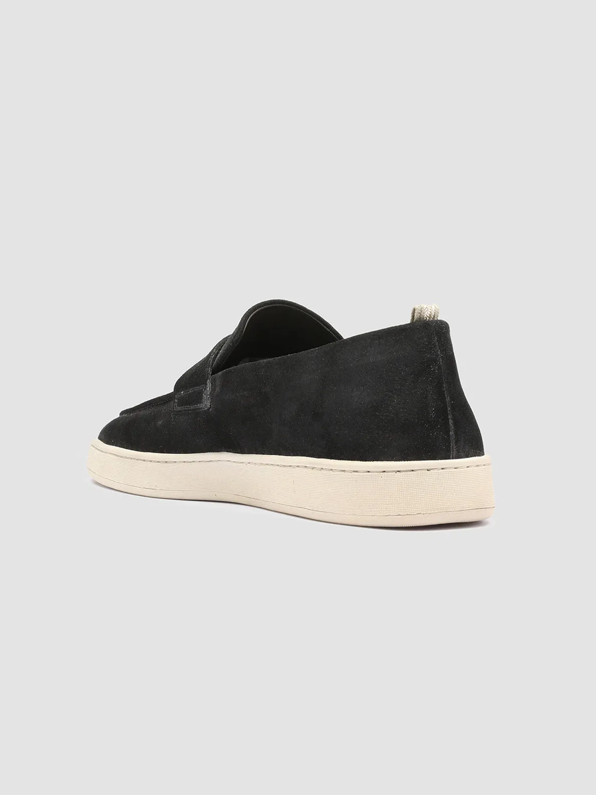 HERBIE 001 - Black Suede Penny Loafers All-purpose sole Night Run