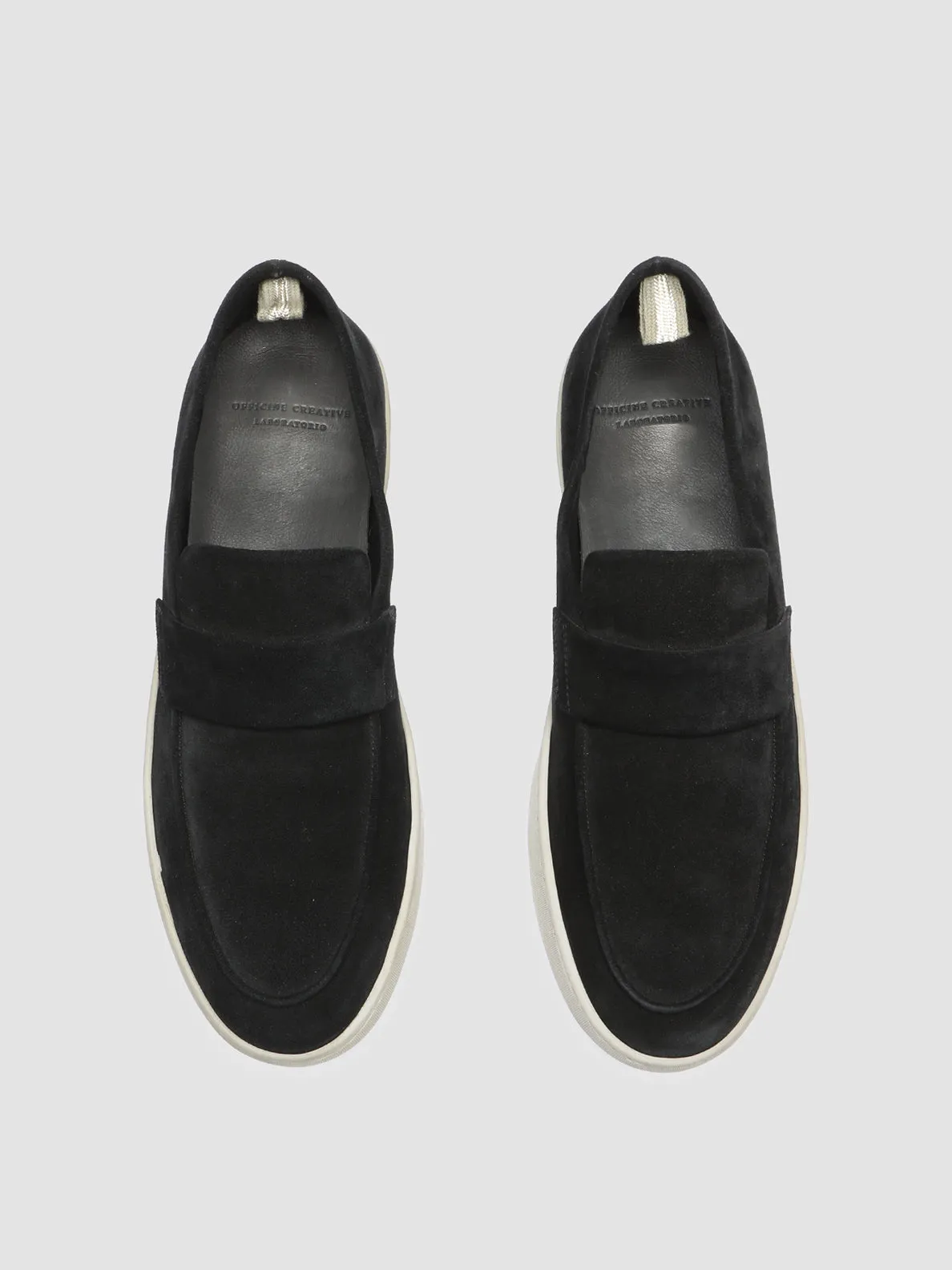 HERBIE 001 - Black Suede Penny Loafers Energy Run Slim Style