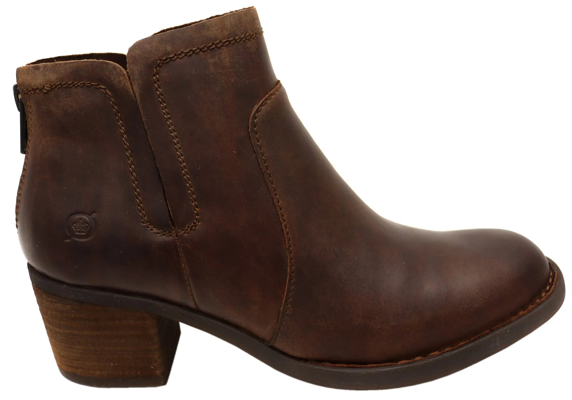 Canvas dimension Born Reece Womens Comfortable Leather Mid Heel Ankle Boots