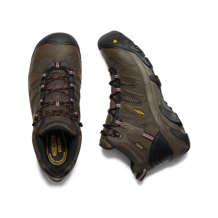 Outdoor Essentials Minimal Design Men's Lansing Mid Waterproof (Steel Toe)  |  Cascade Brown/Brindle