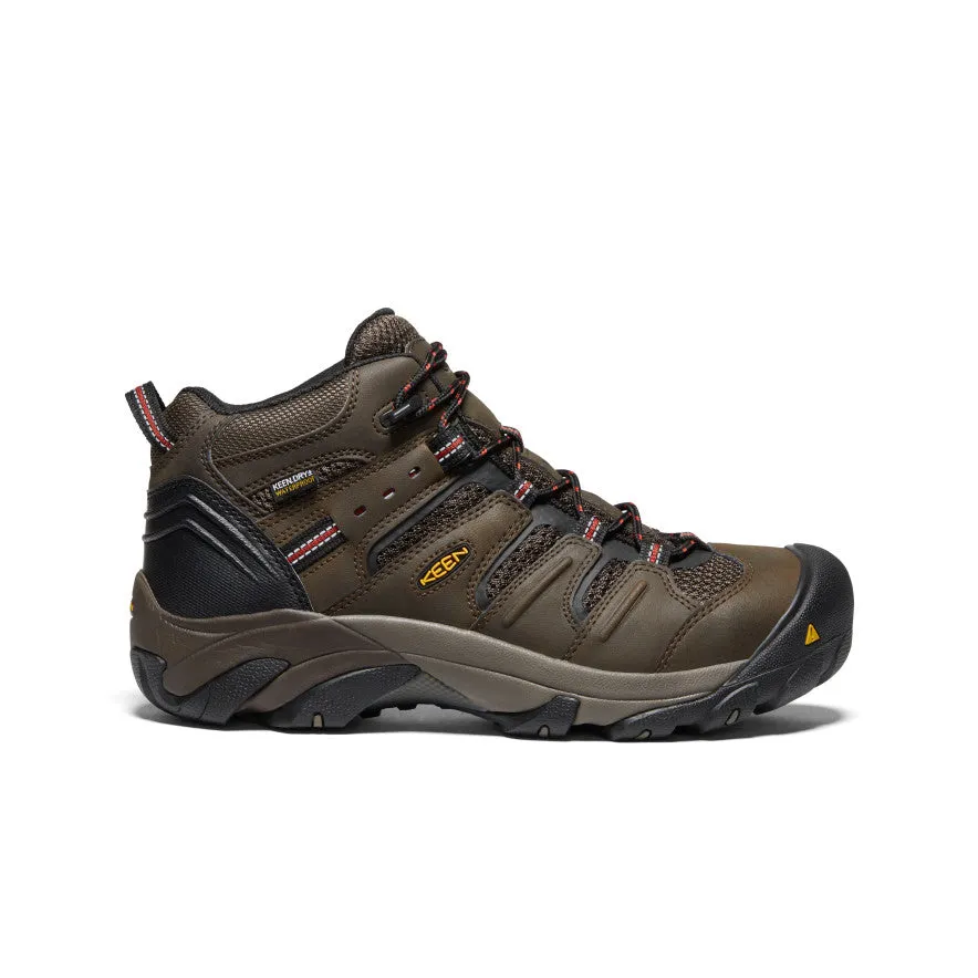 Anti Slip Men's Lansing Mid Waterproof (Steel Toe)  |  Cascade Brown/Brindle