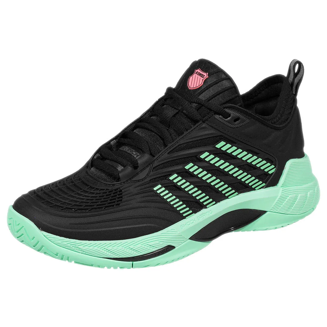K-Swiss Women's Hypercourt Supreme 2 - Black/Neon Mint Heel Comfort Long Comfort
