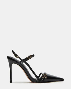 Sexy Platform Heels Open Toe Heels DEAGAN BLACK PATENT