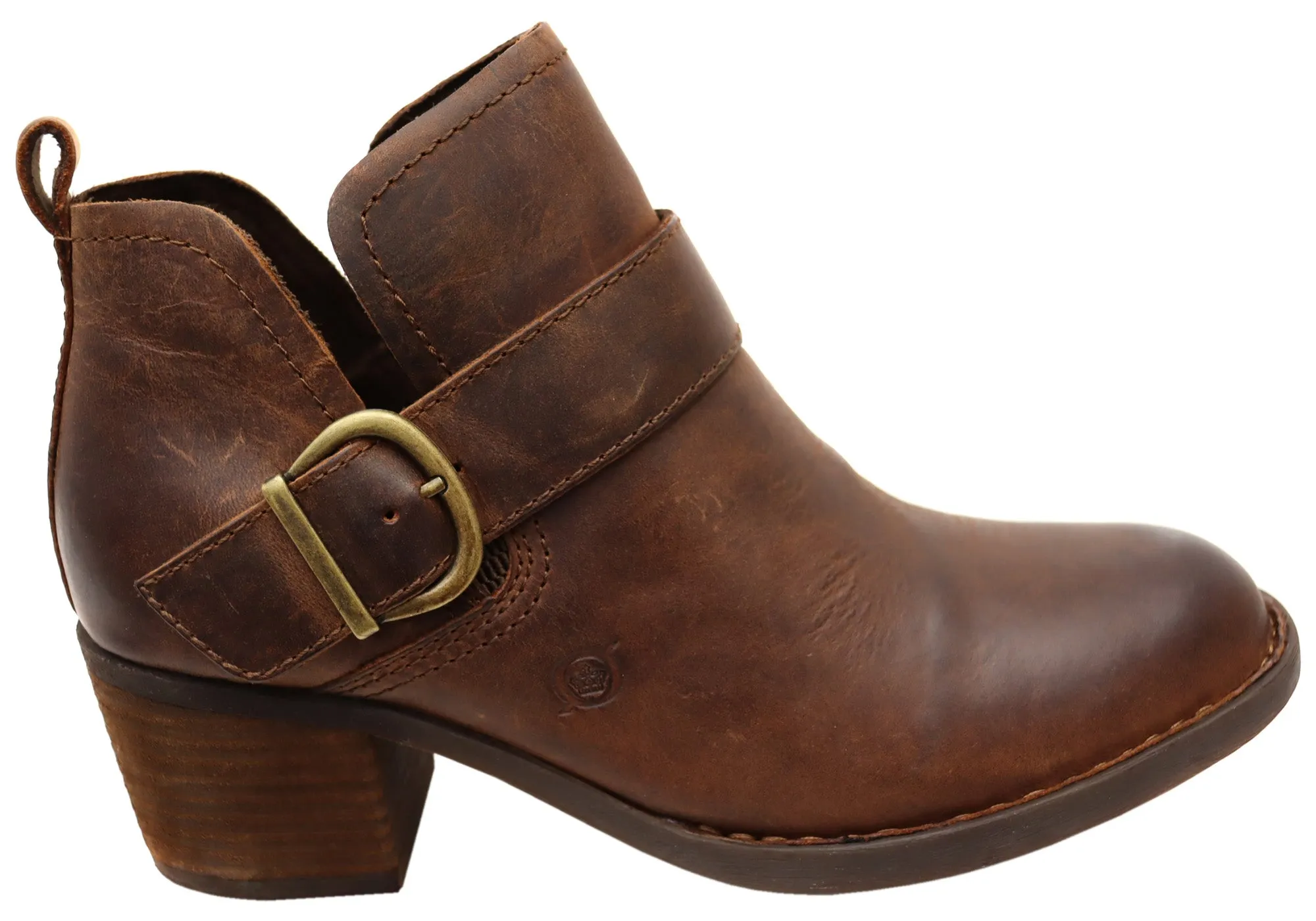All-around cushioning Born Royce Womens Comfortable Leather Mid Heel Ankle Boots