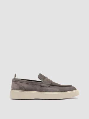 FRAME 001 - Grey Suede Penny Loafers Air Ventilation Water Resistant