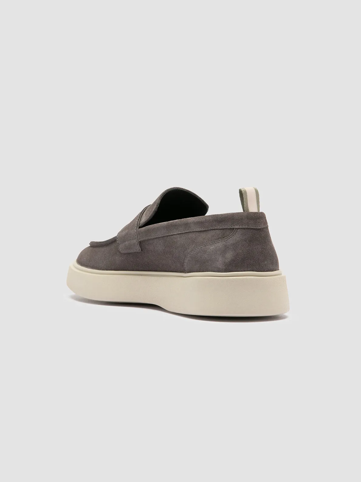 Glam silhouette Secure Style FRAME 001 - Grey Suede Penny Loafers