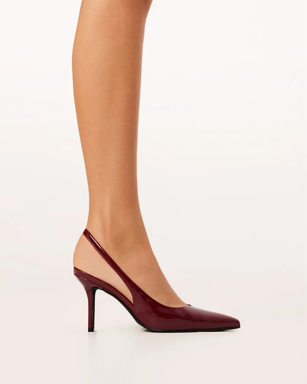 Gold High Heels BLONDIE - CHERRY RED PATENT
