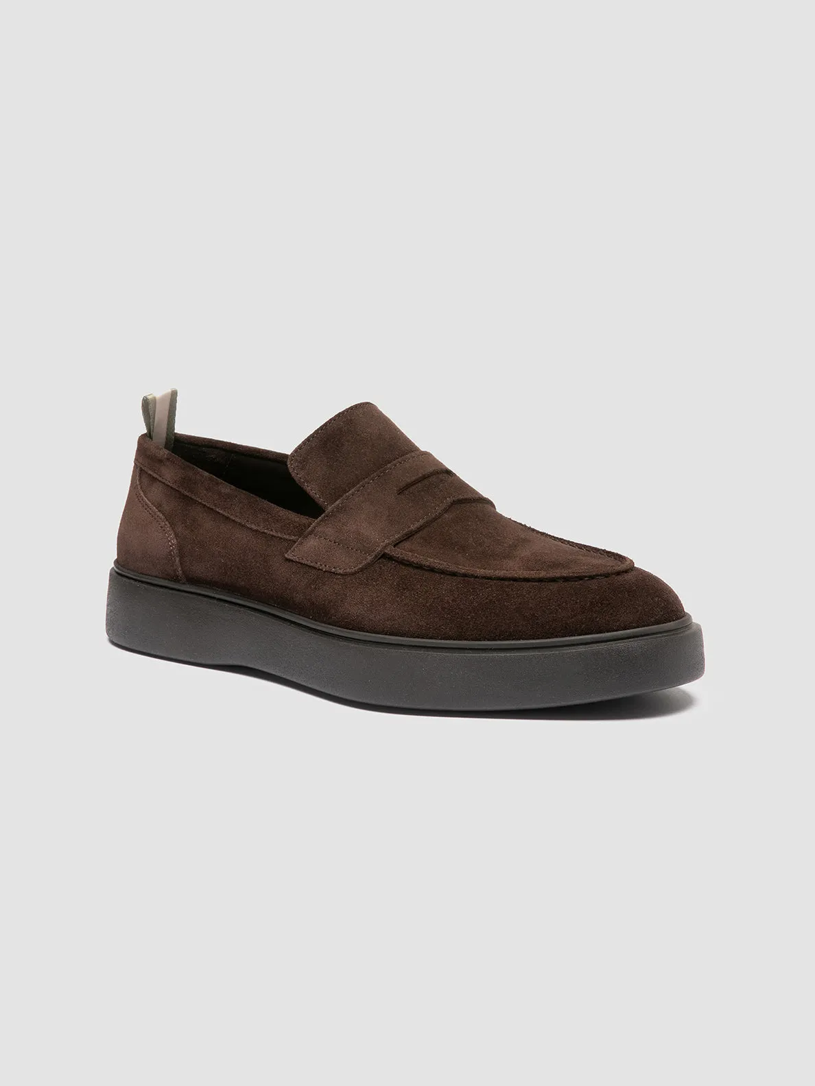 Travel Essential High Support FRAME 001 - Brown Suede Penny Loafers
