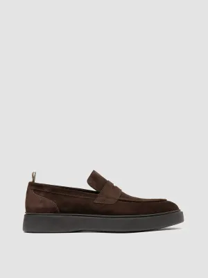 FRAME 001 - Brown Suede Penny Loafers Step Soft