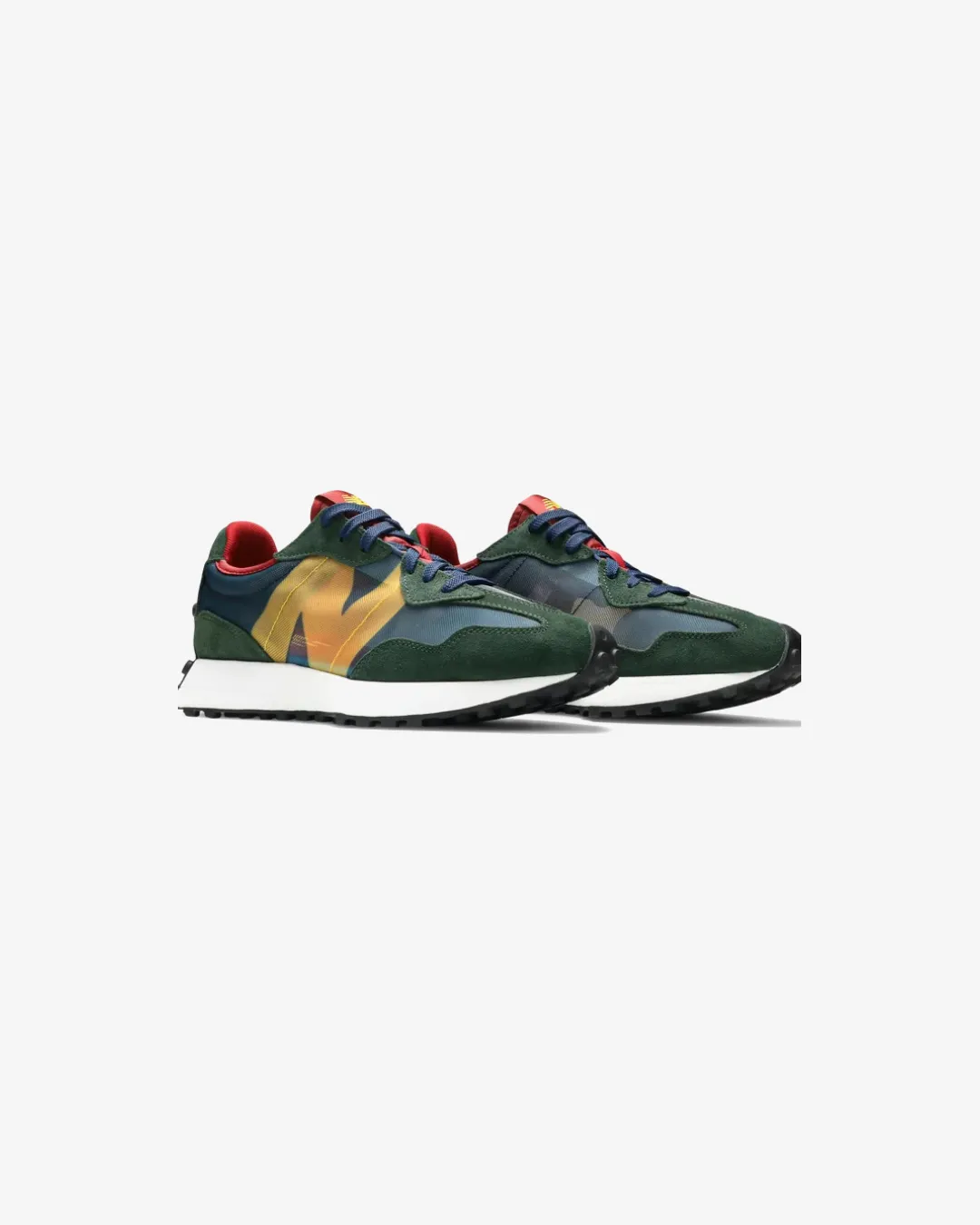 New Balance 327 Navy Olive Yellow Sneakers foot - protection