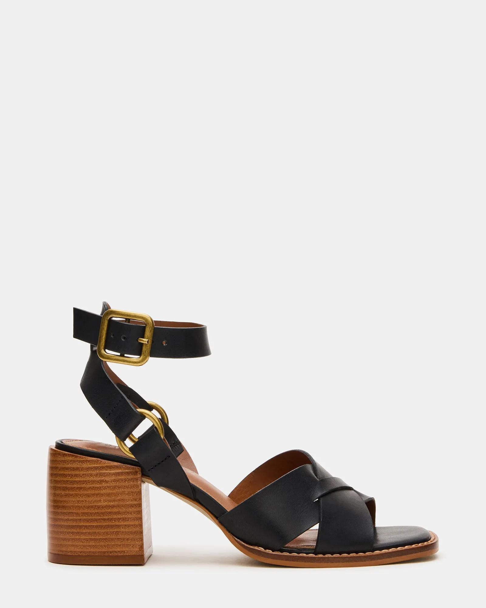 Heeled Evening Sandals TRURO BLACK LEATHER